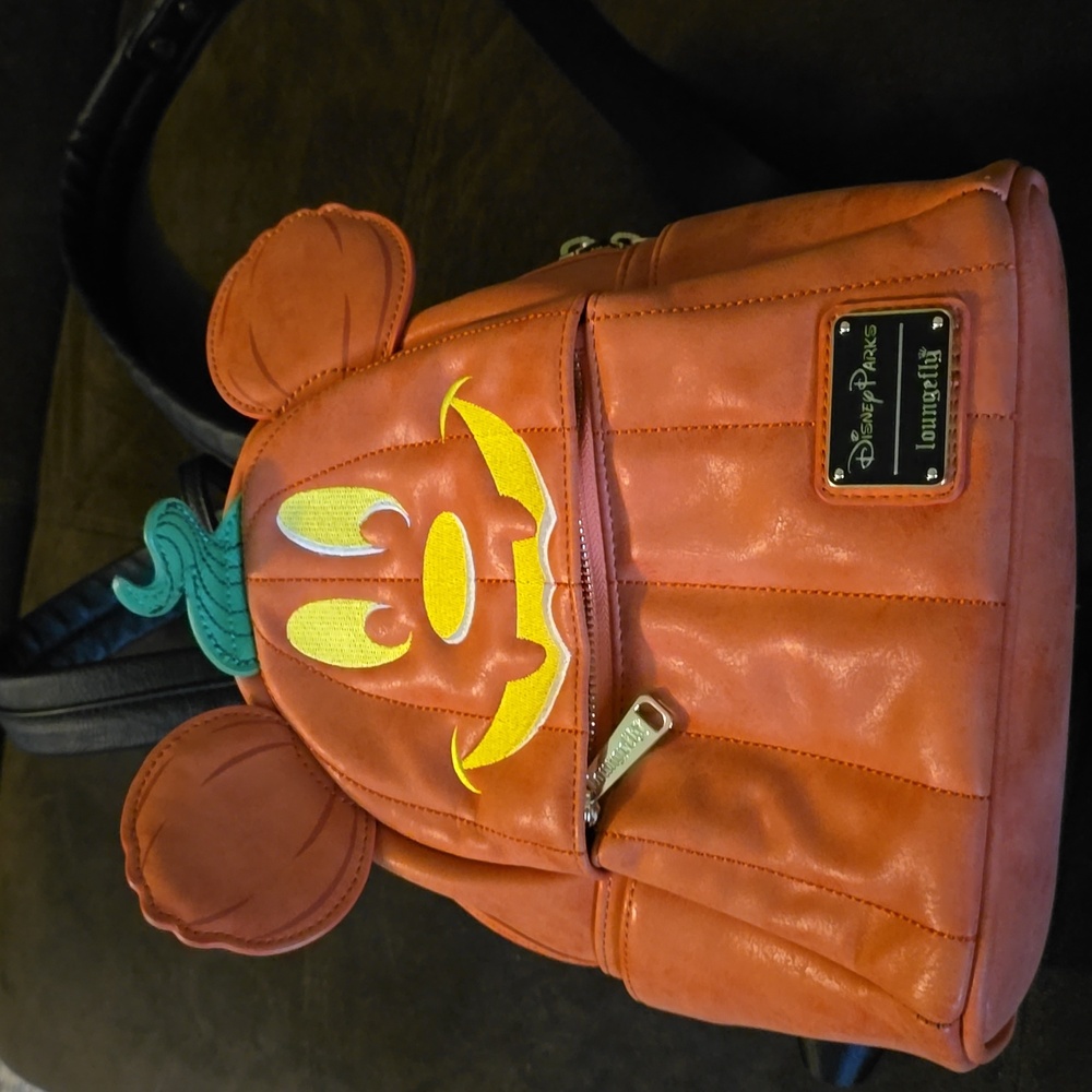 Gently Used Loungefly Disney Mickey Mouse Pumpkin Jack-o-Lantern mini backpack